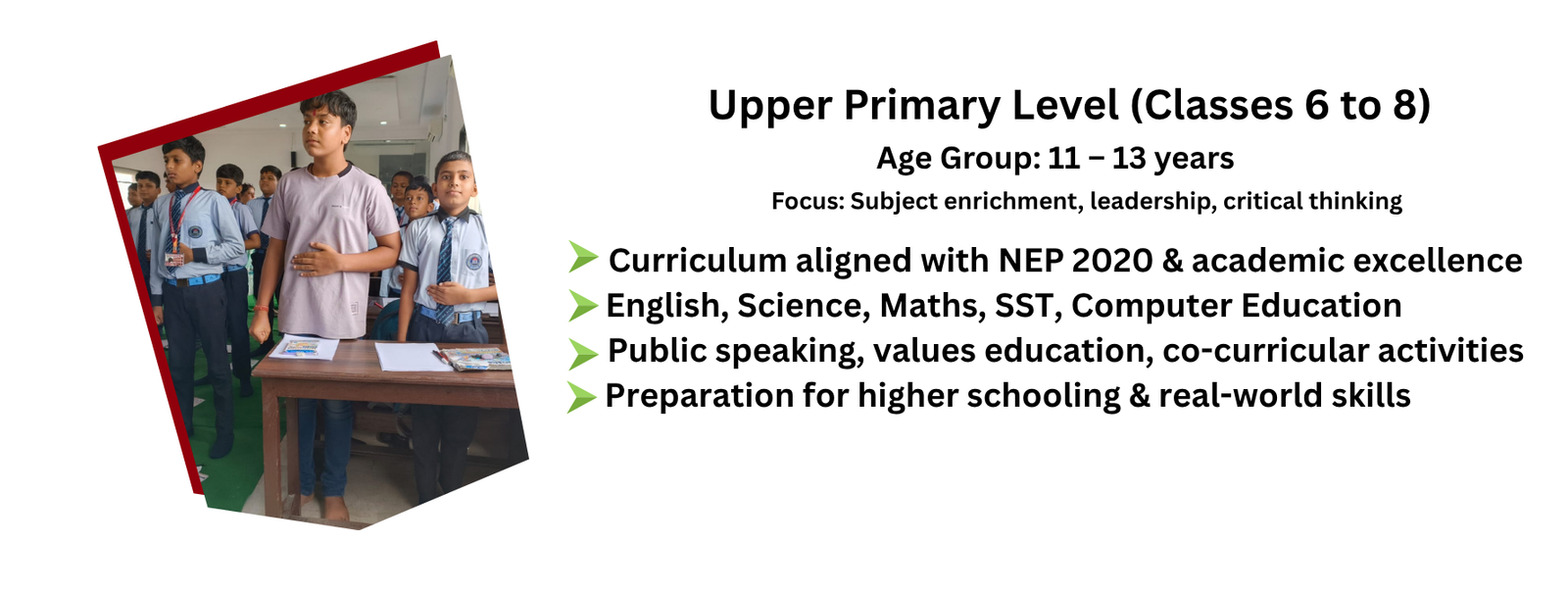 Program Levels at Saigal City Montessori Jr. High School, Sitapur